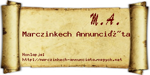 Marczinkech Annunciáta névjegykártya